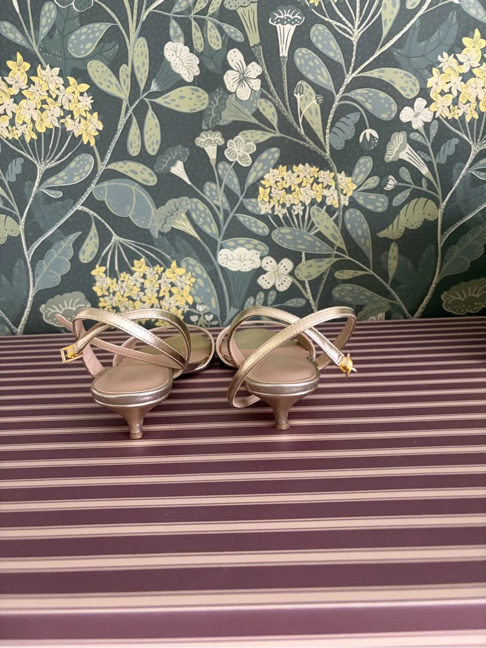 Anthropologie Gold Slingback Sandals - Elegant Women’s Dress Shoes